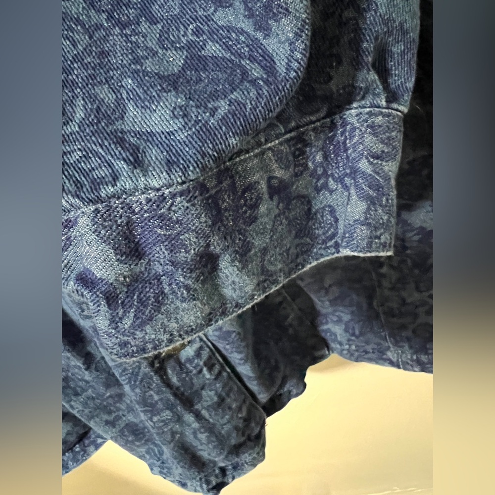 Vintage Jessica London Plus Size Denim Jacket 34W Floral Print Shacket Oversized - Picture 5 of 10